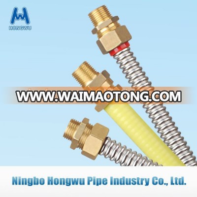 High grade corrugated stainless steel flexible PVC coating gas pipe connector